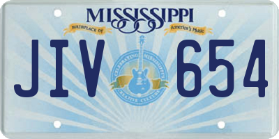 MS license plate JIV654
