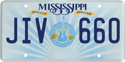 MS license plate JIV660