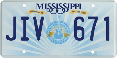 MS license plate JIV671
