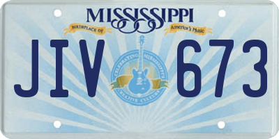 MS license plate JIV673