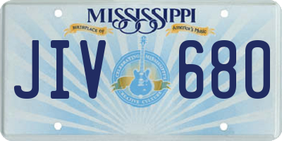 MS license plate JIV680