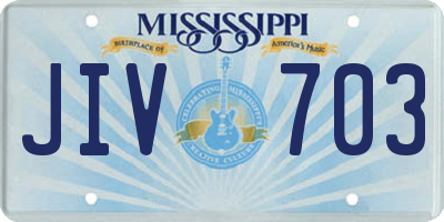 MS license plate JIV703