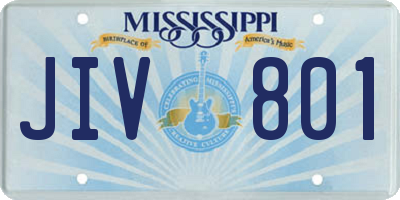 MS license plate JIV801