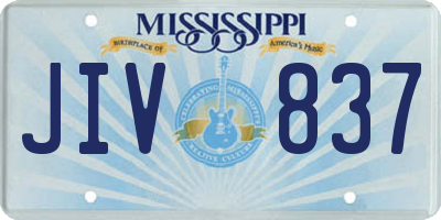 MS license plate JIV837