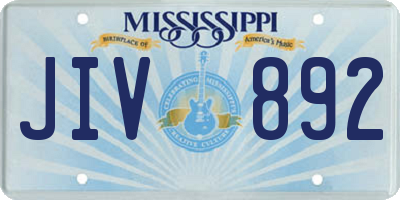 MS license plate JIV892