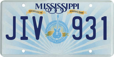 MS license plate JIV931