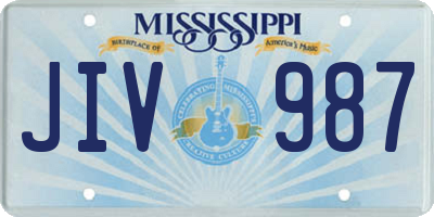 MS license plate JIV987