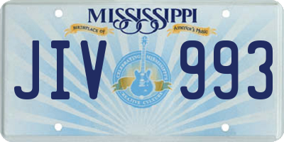 MS license plate JIV993