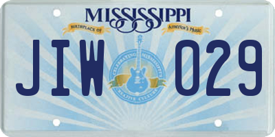 MS license plate JIW029
