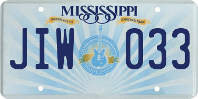 MS license plate JIW033