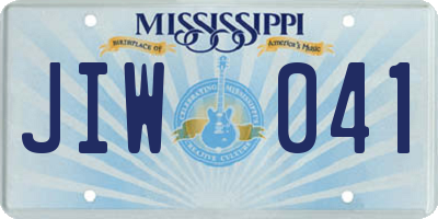 MS license plate JIW041