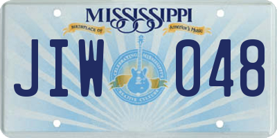 MS license plate JIW048
