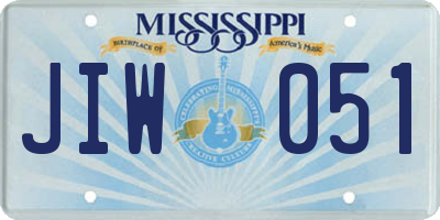 MS license plate JIW051