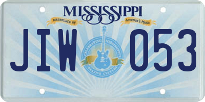 MS license plate JIW053