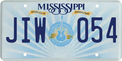 MS license plate JIW054