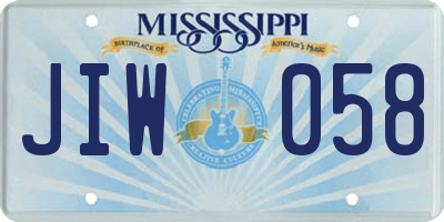 MS license plate JIW058