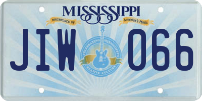 MS license plate JIW066