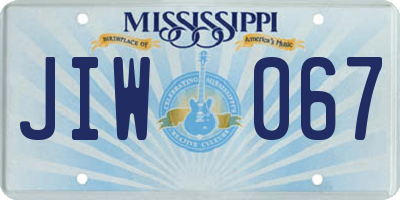 MS license plate JIW067