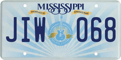 MS license plate JIW068