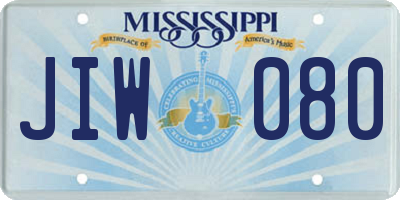 MS license plate JIW080