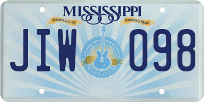 MS license plate JIW098