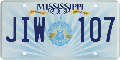 MS license plate JIW107