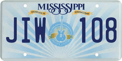 MS license plate JIW108