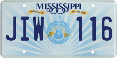 MS license plate JIW116