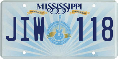 MS license plate JIW118