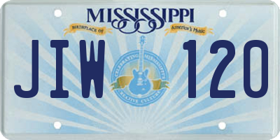 MS license plate JIW120