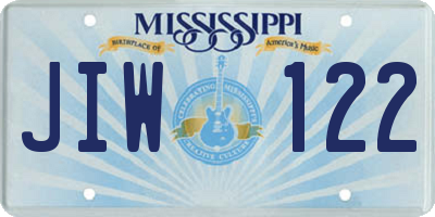 MS license plate JIW122