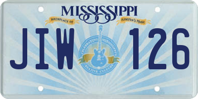 MS license plate JIW126