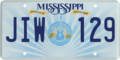 MS license plate JIW129