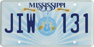 MS license plate JIW131
