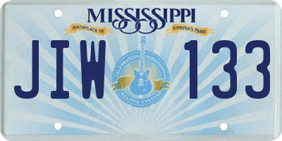 MS license plate JIW133