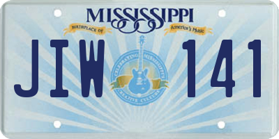 MS license plate JIW141