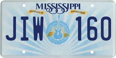 MS license plate JIW160