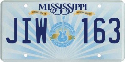 MS license plate JIW163