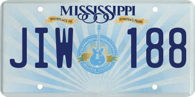 MS license plate JIW188