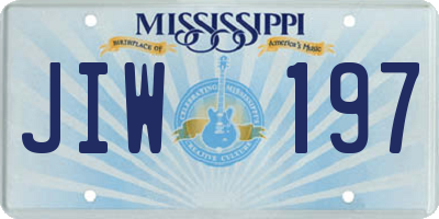 MS license plate JIW197