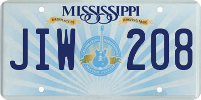 MS license plate JIW208