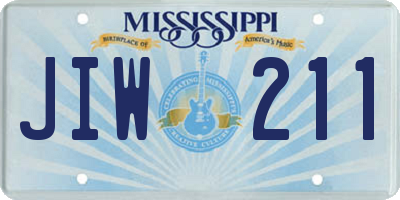 MS license plate JIW211