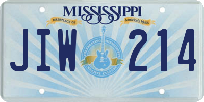 MS license plate JIW214