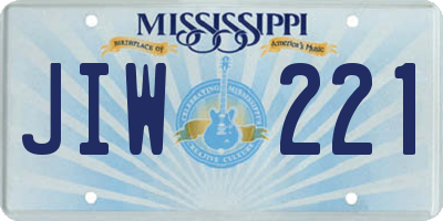 MS license plate JIW221