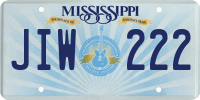MS license plate JIW222