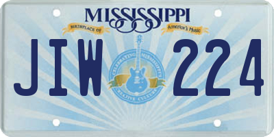 MS license plate JIW224