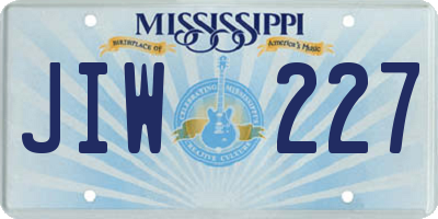 MS license plate JIW227