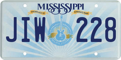 MS license plate JIW228