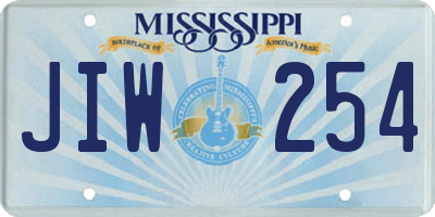 MS license plate JIW254