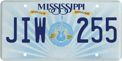 MS license plate JIW255